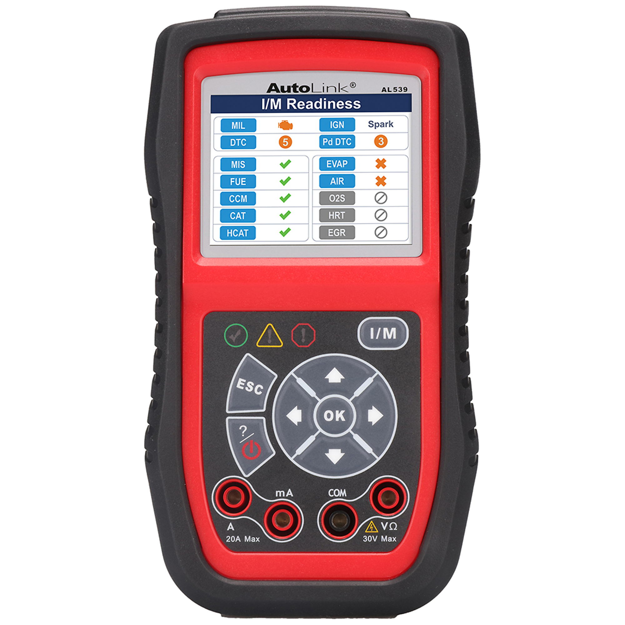 Autel Engine Code Reader and Electrical Test Tool — OBDII, Voltage Test Probes, AVO Meter, Model# AL539